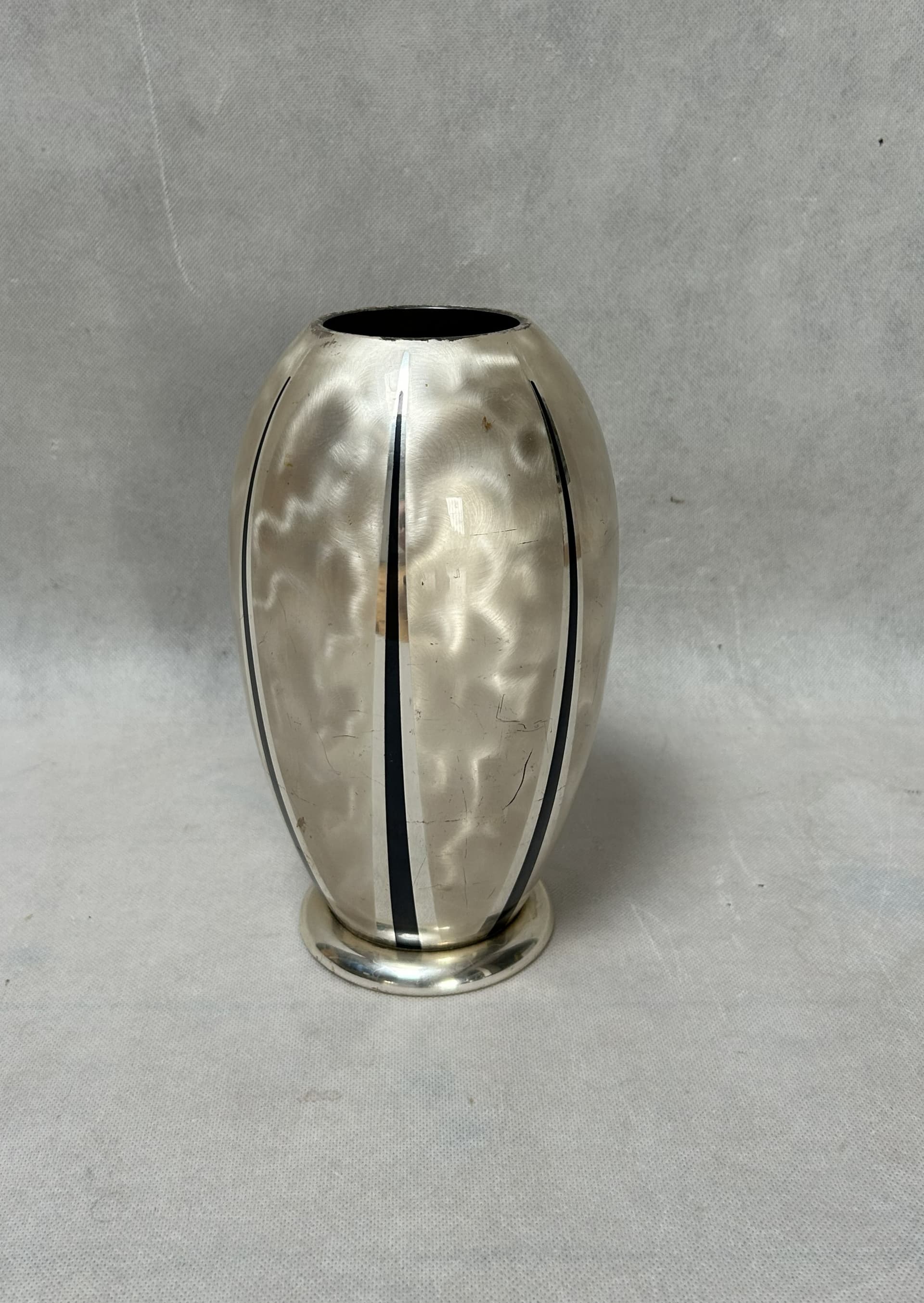 Vase Ikora, silver black metal, WMF, Germany, 1970s. - 306277