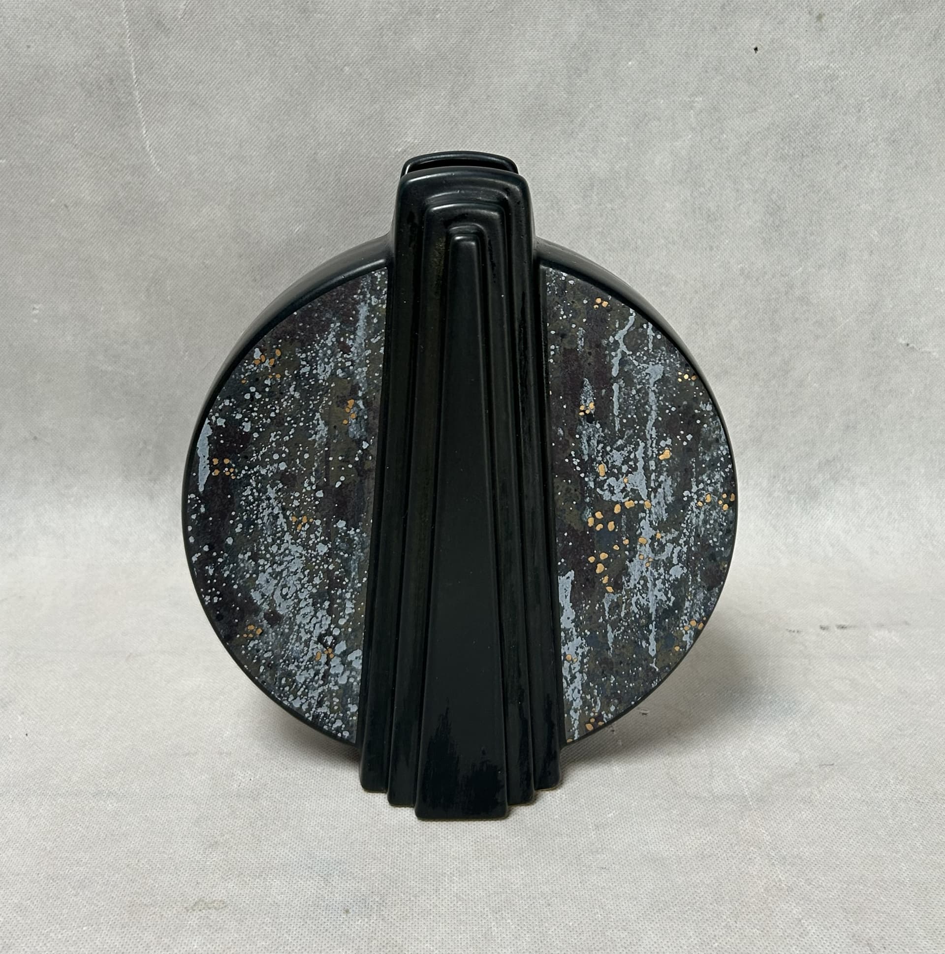 Vase, black multicolor ceramics, Germany, 1970s. - 306281