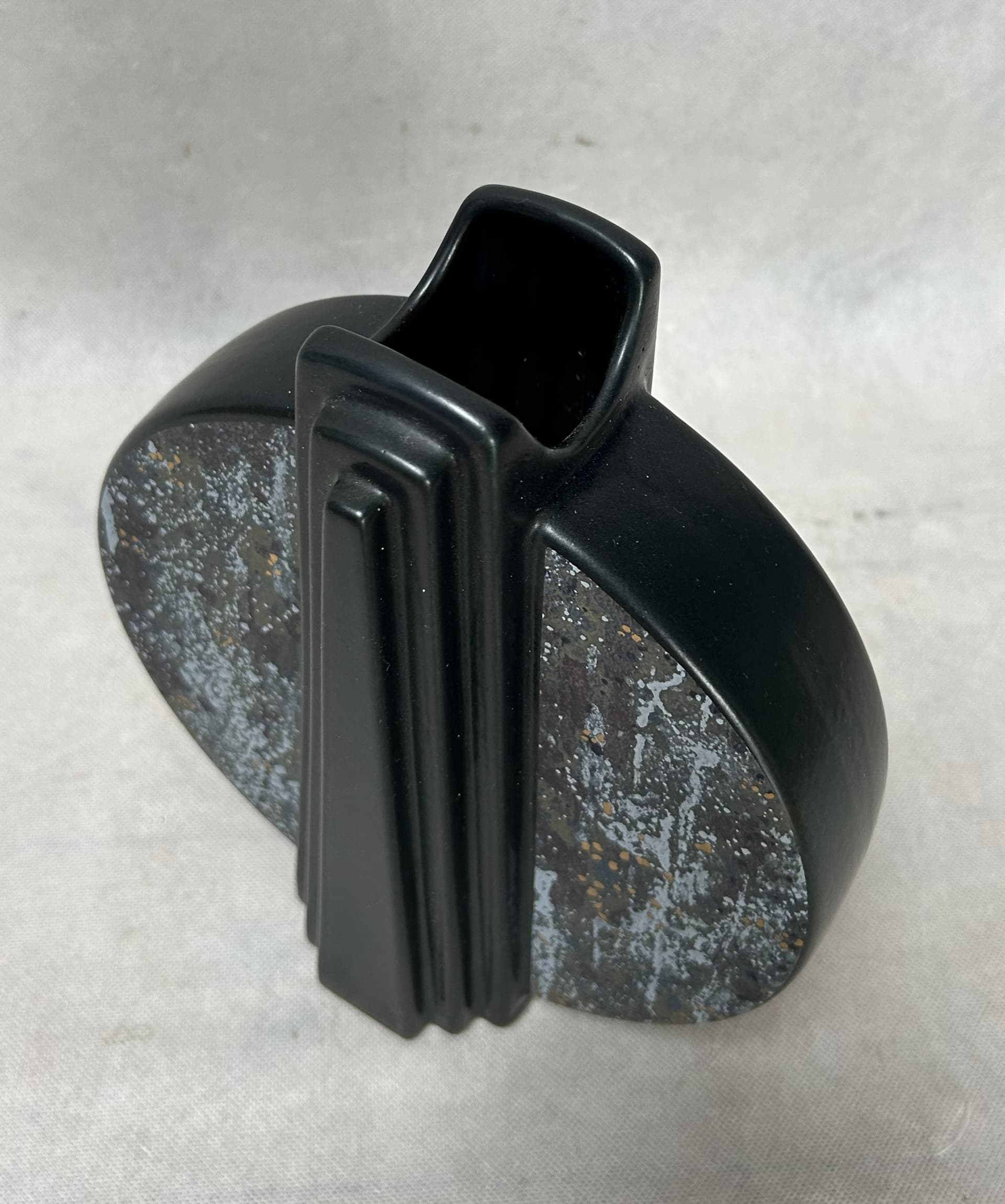 Vase, black multicolor ceramics, Germany, 1970s. - 306280