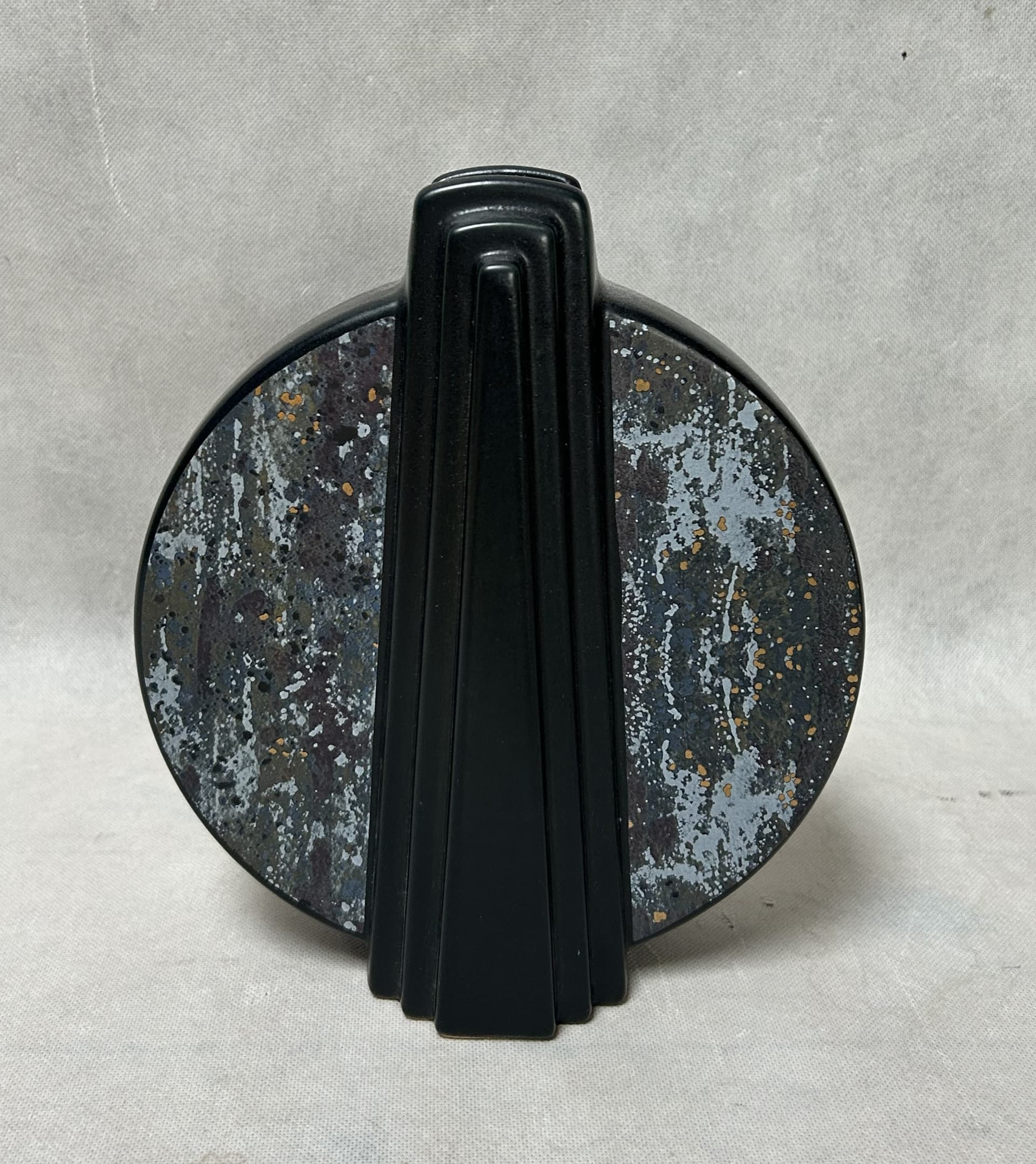 Vase, black multicolor ceramics, Germany, 1970s. - 306279