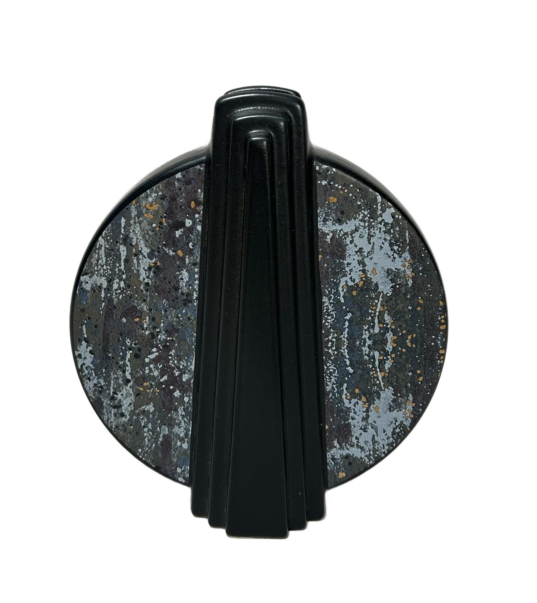 Vase, black multicolor ceramics, Germany, 1970s.