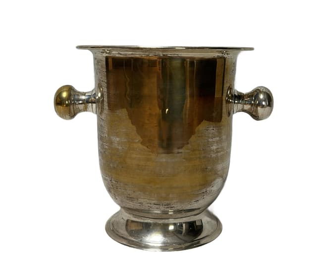 Champagne bucket, silver gold, metal, 1970s - DIMENSION