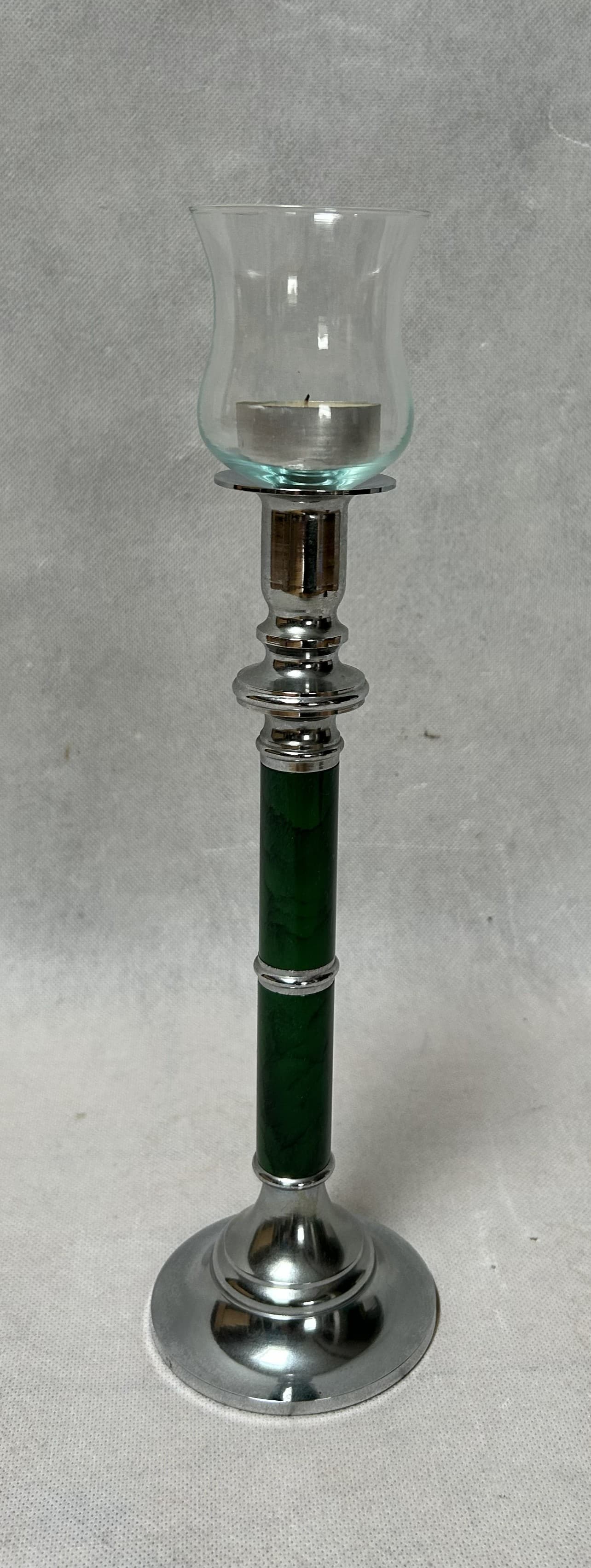 Table lamp, emerald green, chrome metal, glass, 1960s. - 306291