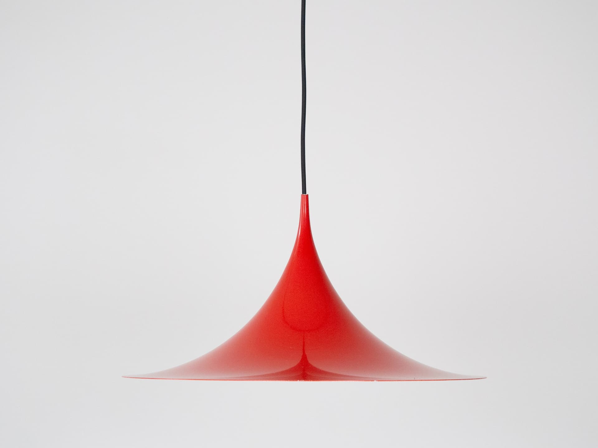 Pendant lamp Semi, red, aluminum, by C. Bonderup, T. Thorup, Fog & Mørup, Denmark, 1960s. - 306305