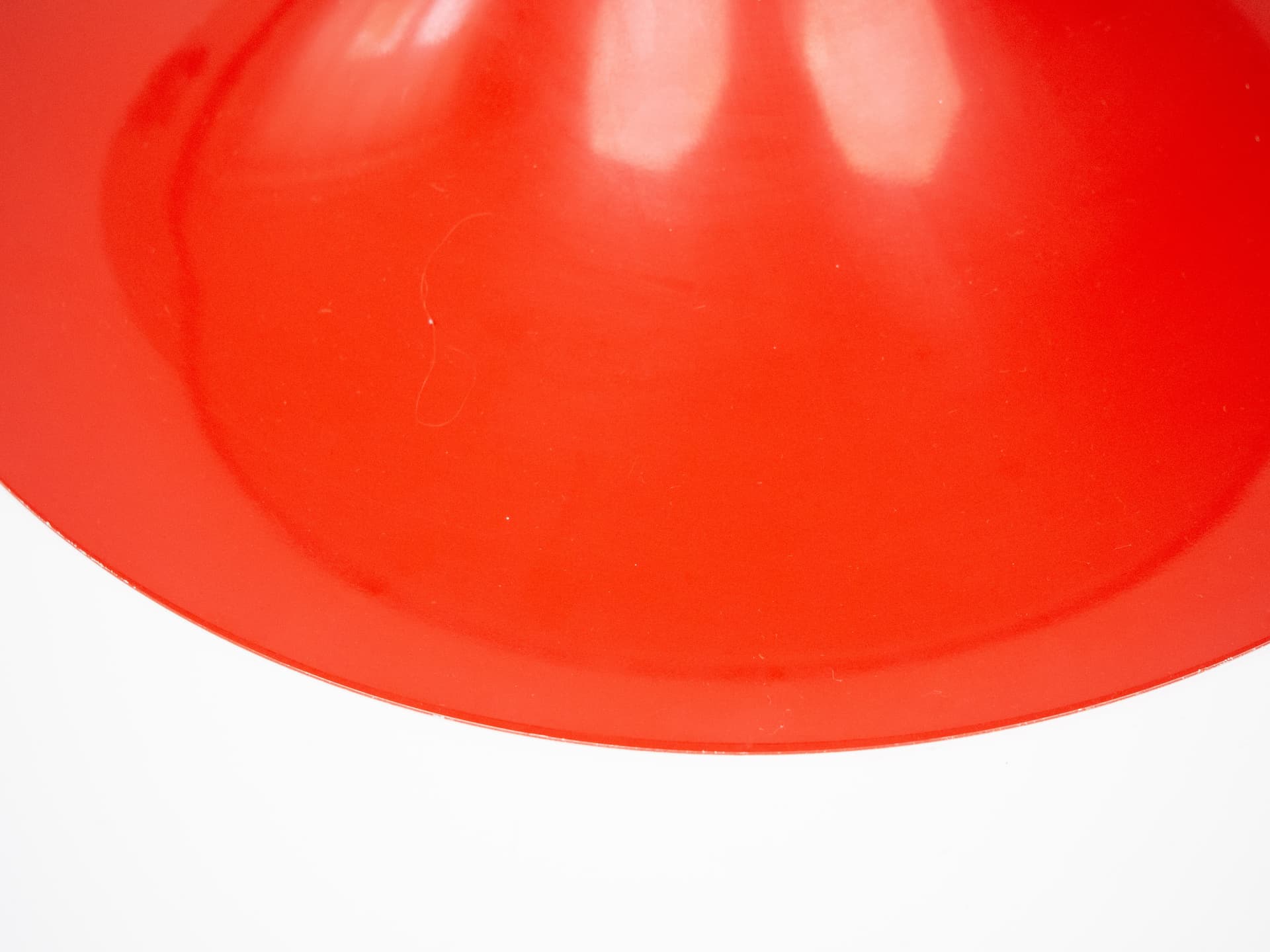 Pendant lamp Semi, red, aluminum, by C. Bonderup, T. Thorup, Fog & Mørup, Denmark, 1960s. - 306312