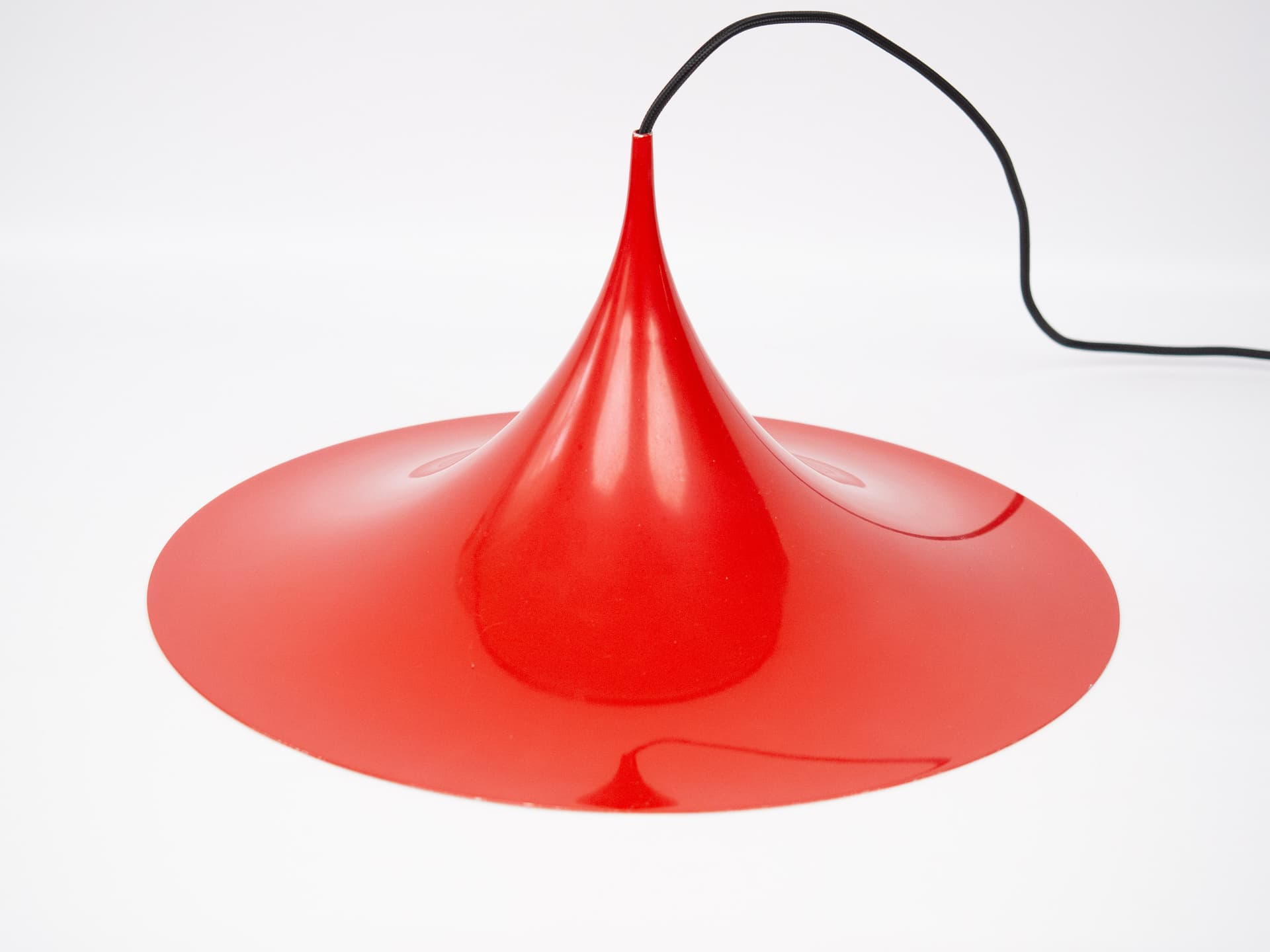 Pendant lamp Semi, red, aluminum, by C. Bonderup, T. Thorup, Fog & Mørup, Denmark, 1960s. - 306307