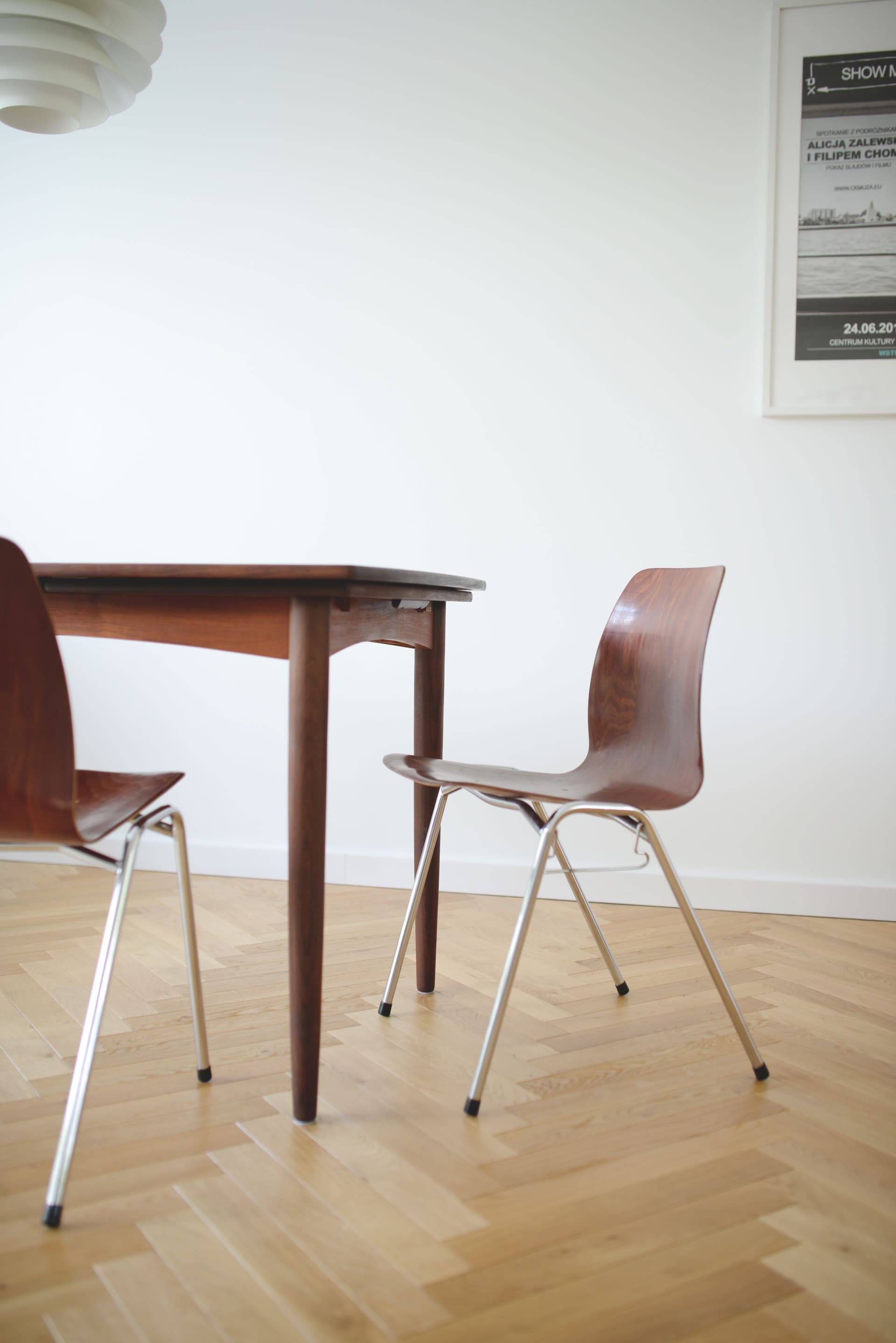 Chair Pagholz, brown plywood, chromed steel, Germany, 1970s. - 306327