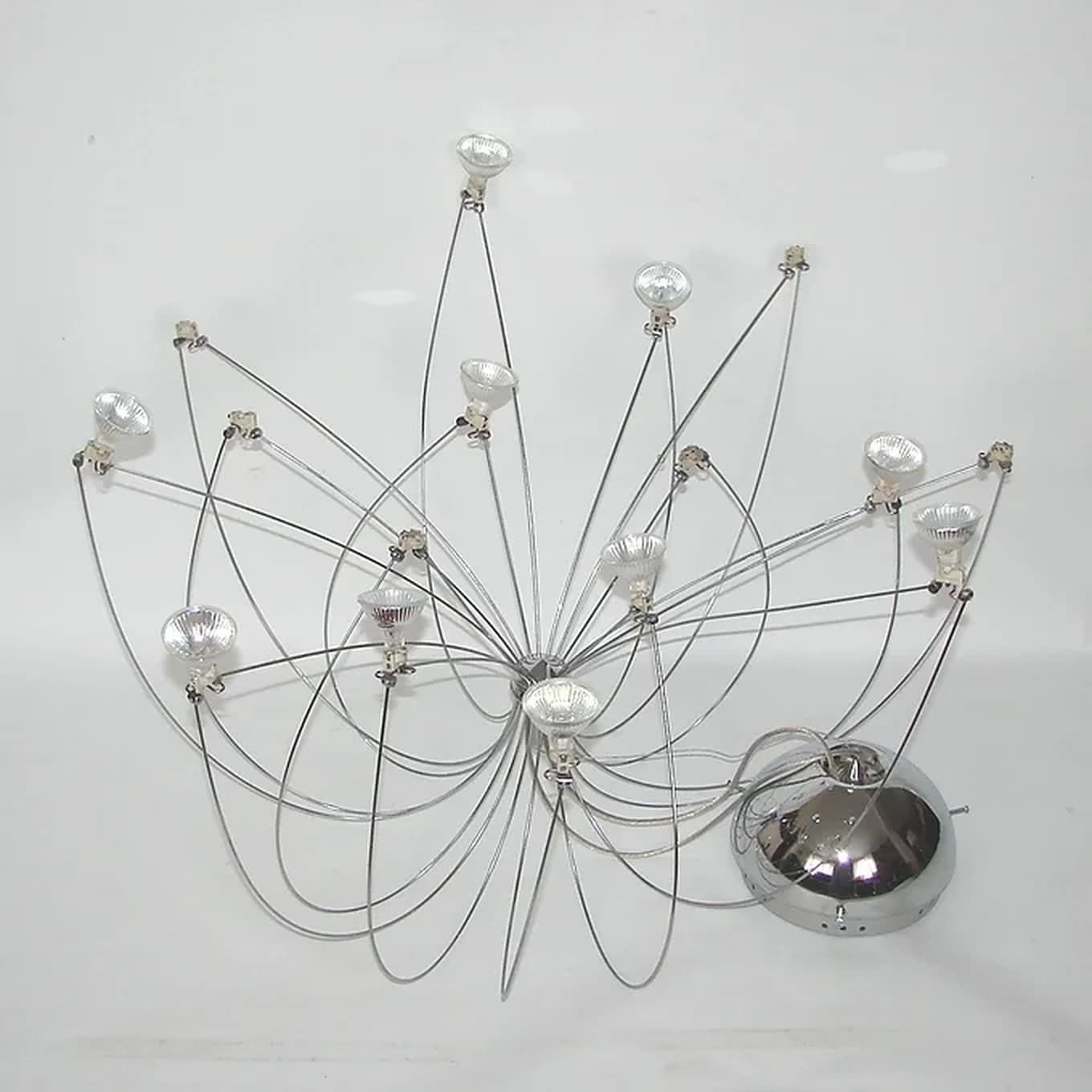 Pendant lamp Spider, chrome, metal, 1980s - 306338