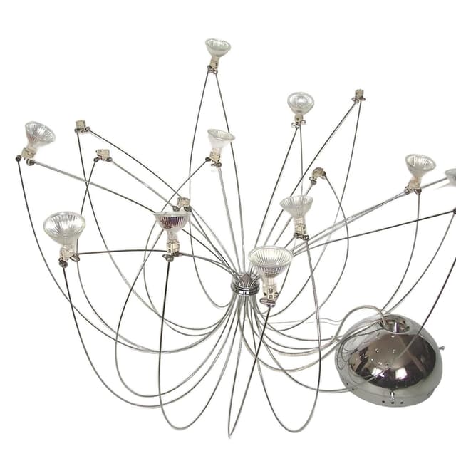 Pendant lamp Spider, chrome, metal, 1980s - DIMENSION