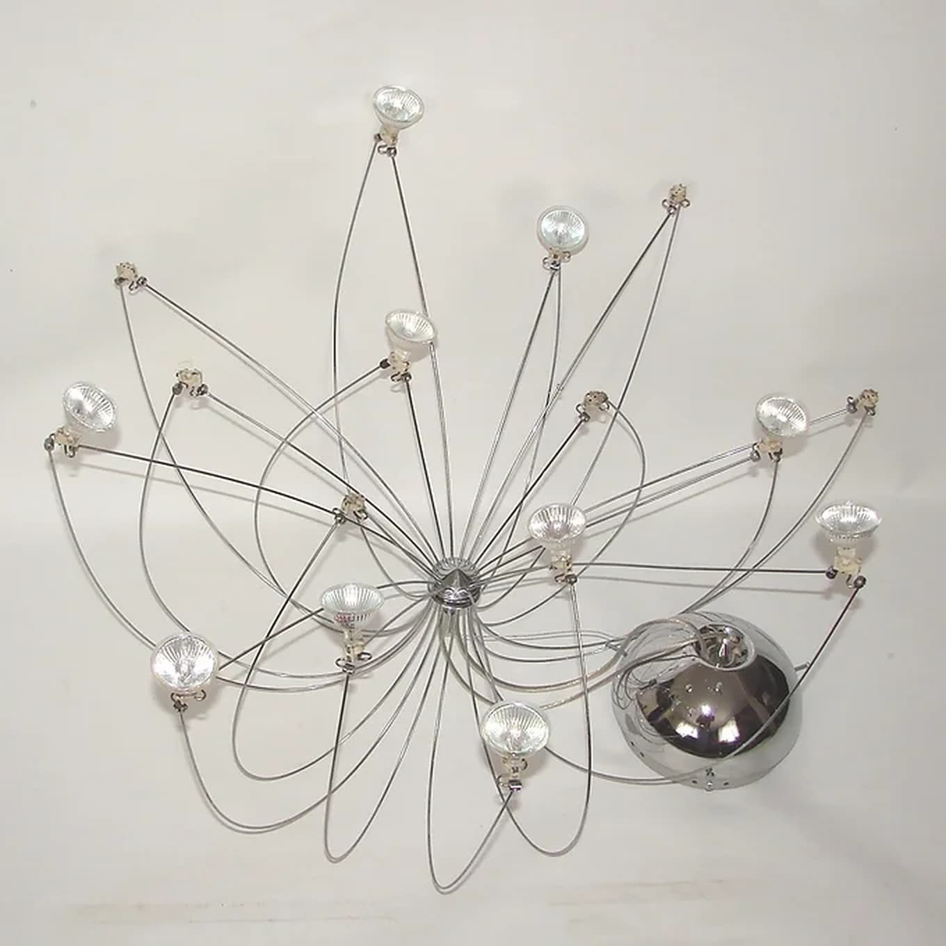 Pendant lamp Spider, chrome, metal, 1980s - 306336