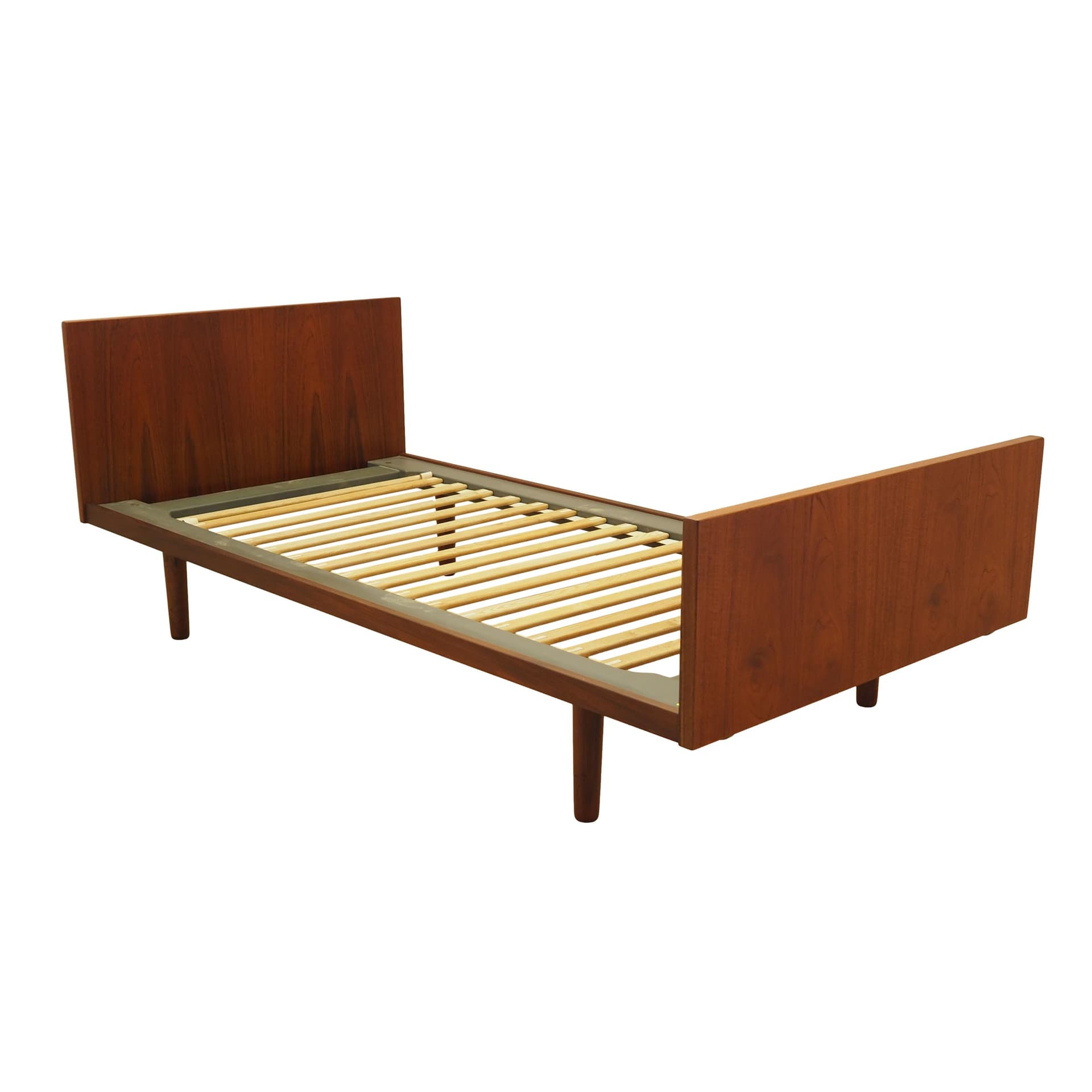 Bed, brown teak, by H. Wegner, Getama, Denmark, 1960s.