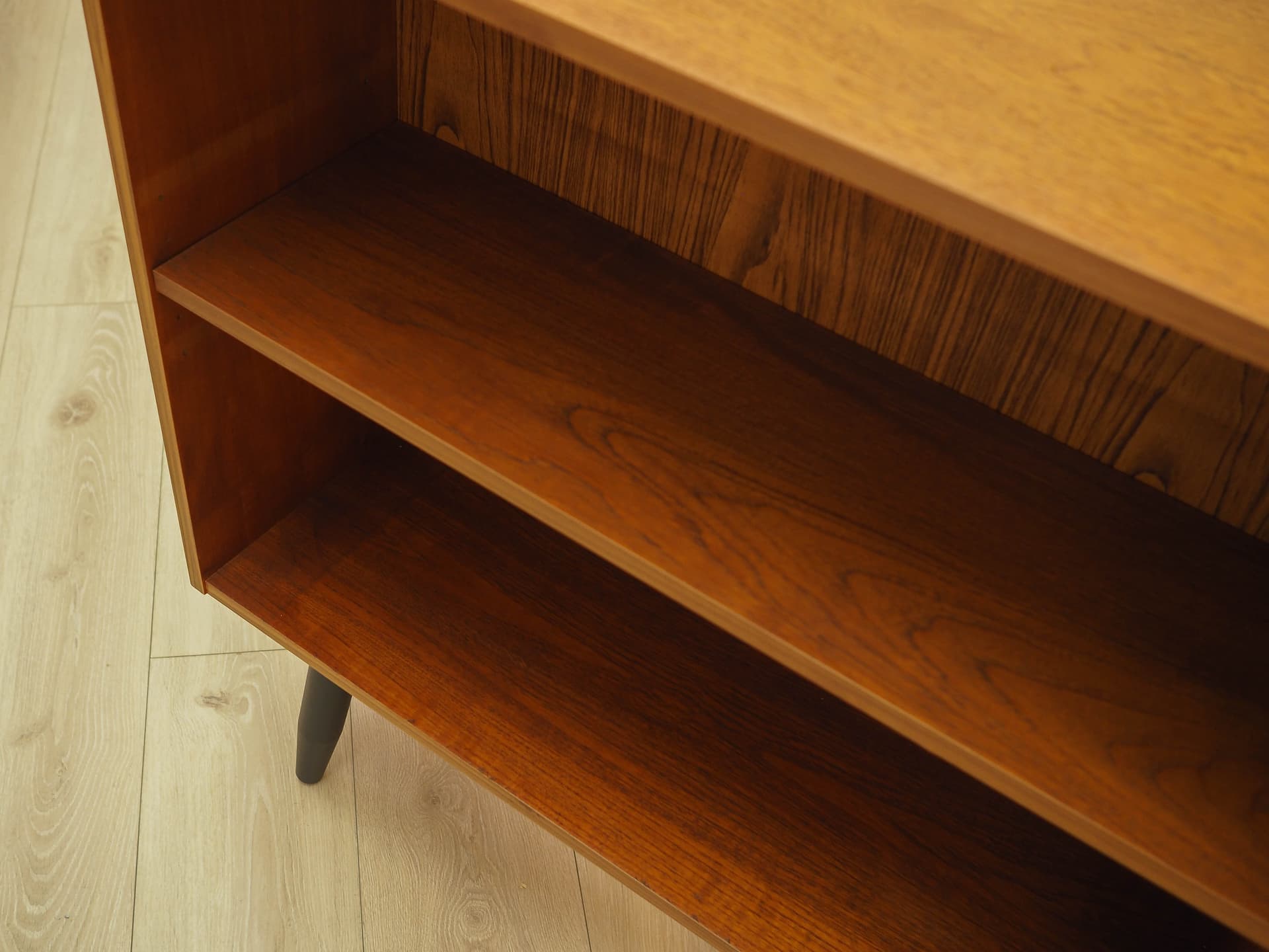 Bookcase, brown teak, black wood, Denmark, 1970s. - 306418