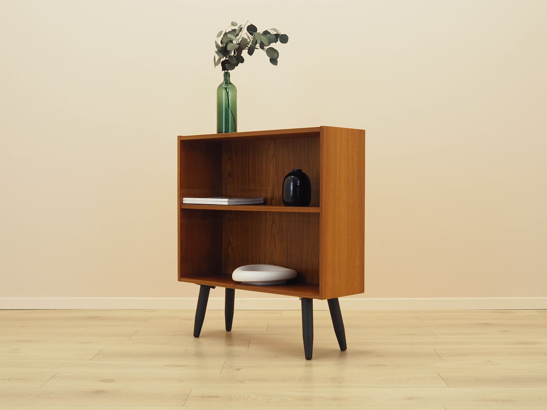 Bookcase, brown teak, black wood, Denmark, 1970s. - 306413