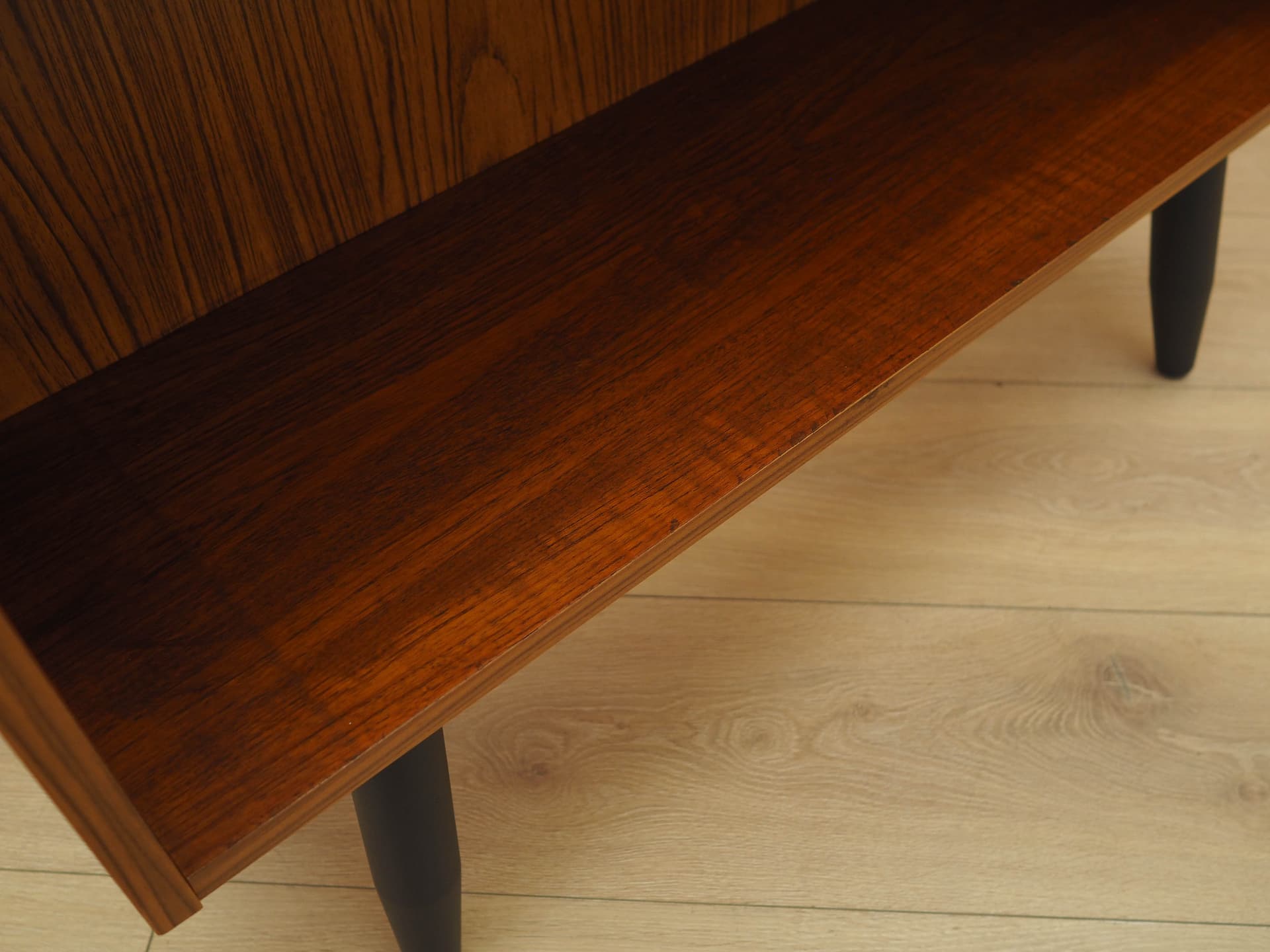 Bookcase, brown teak, black wood, Denmark, 1970s. - 306416