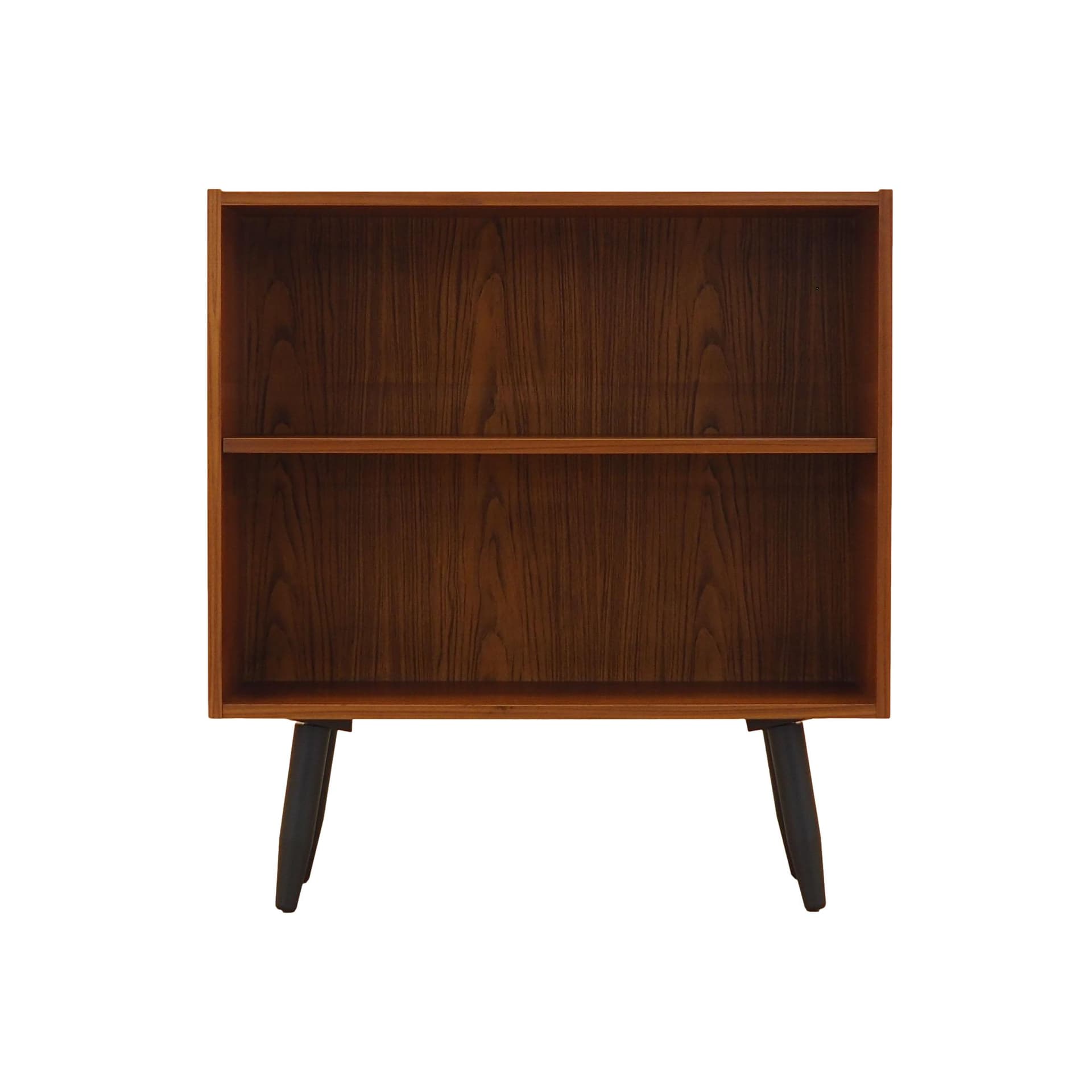 Bookcase, brown teak, black wood, Denmark, 1970s.