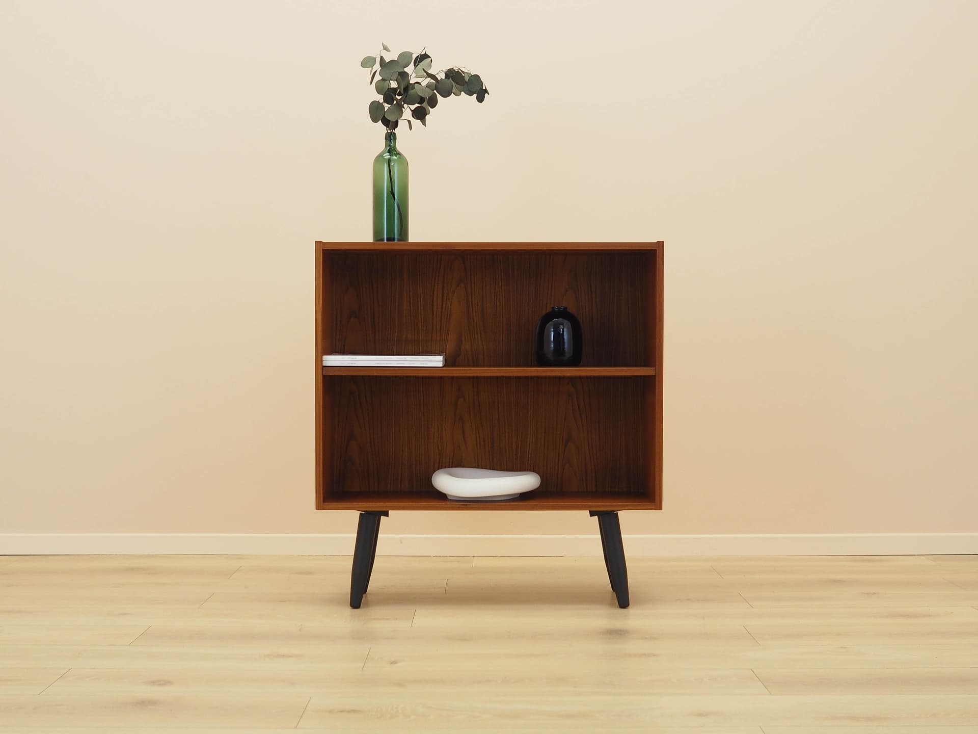 Bookcase, brown teak, black wood, Denmark, 1970s. - 306412