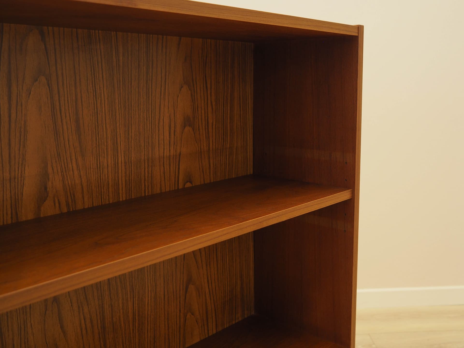 Bookcase, brown teak, black wood, Denmark, 1970s. - 306417