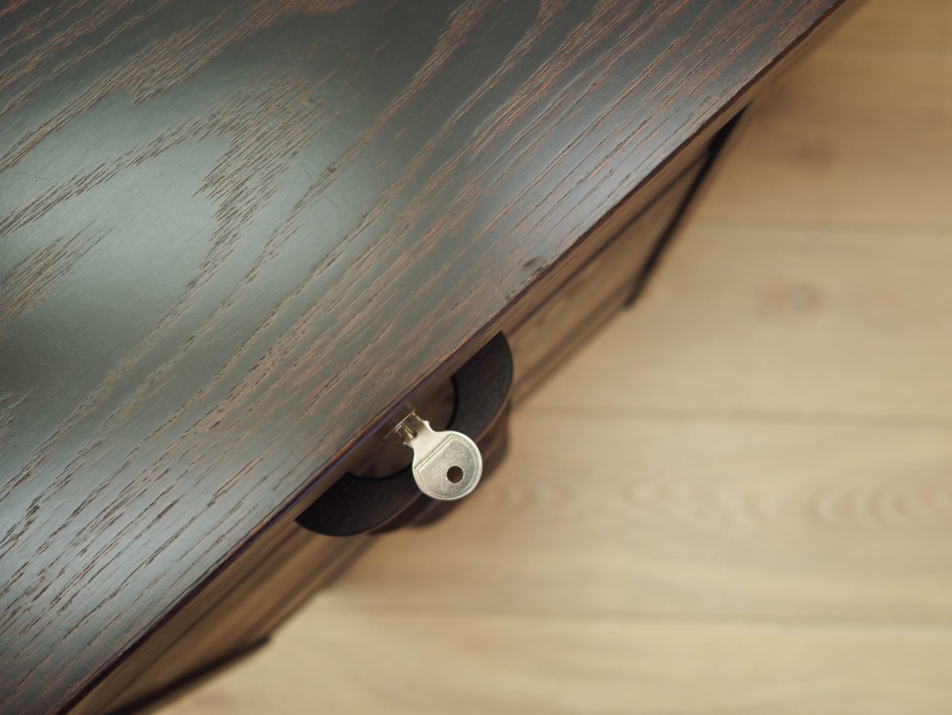 Desk, brown oak, Denmark, 1970s. - 306426