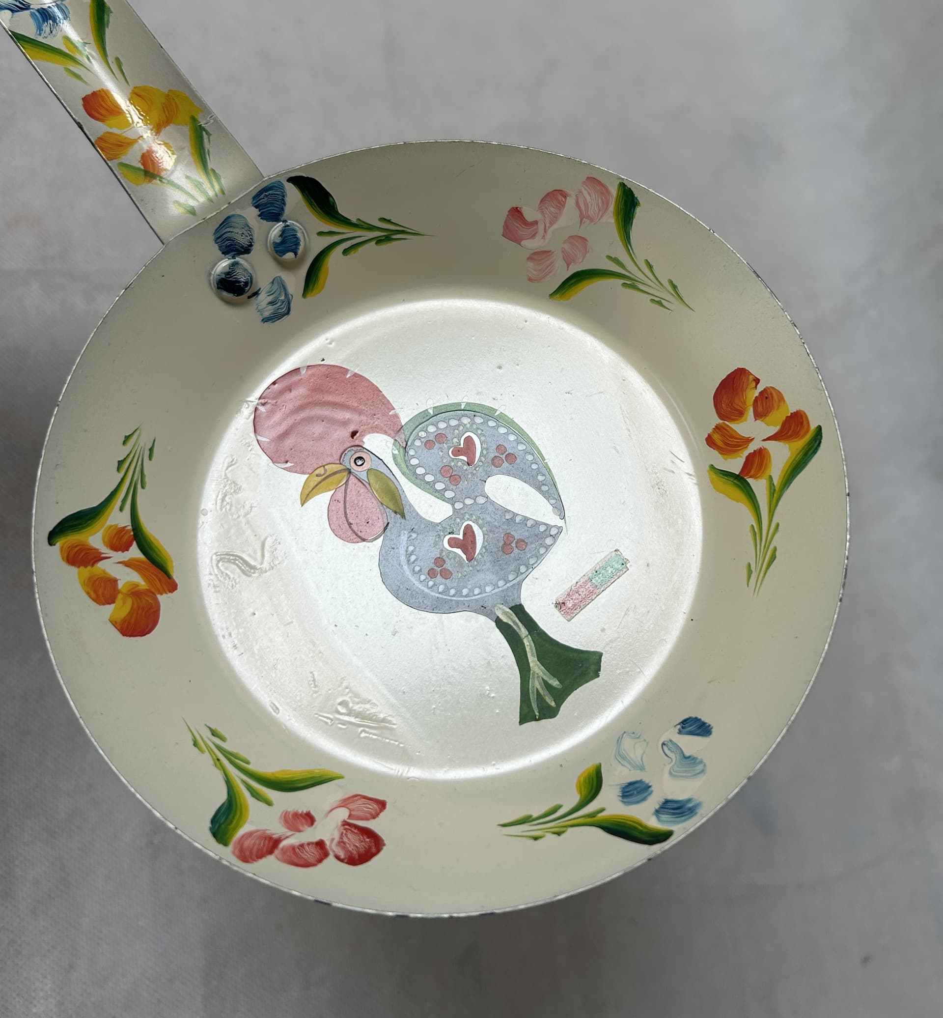 Mini patelnia dekoracyjna Kogut z Barcelos, emalia multikolor, metal, Portugalia - 306443