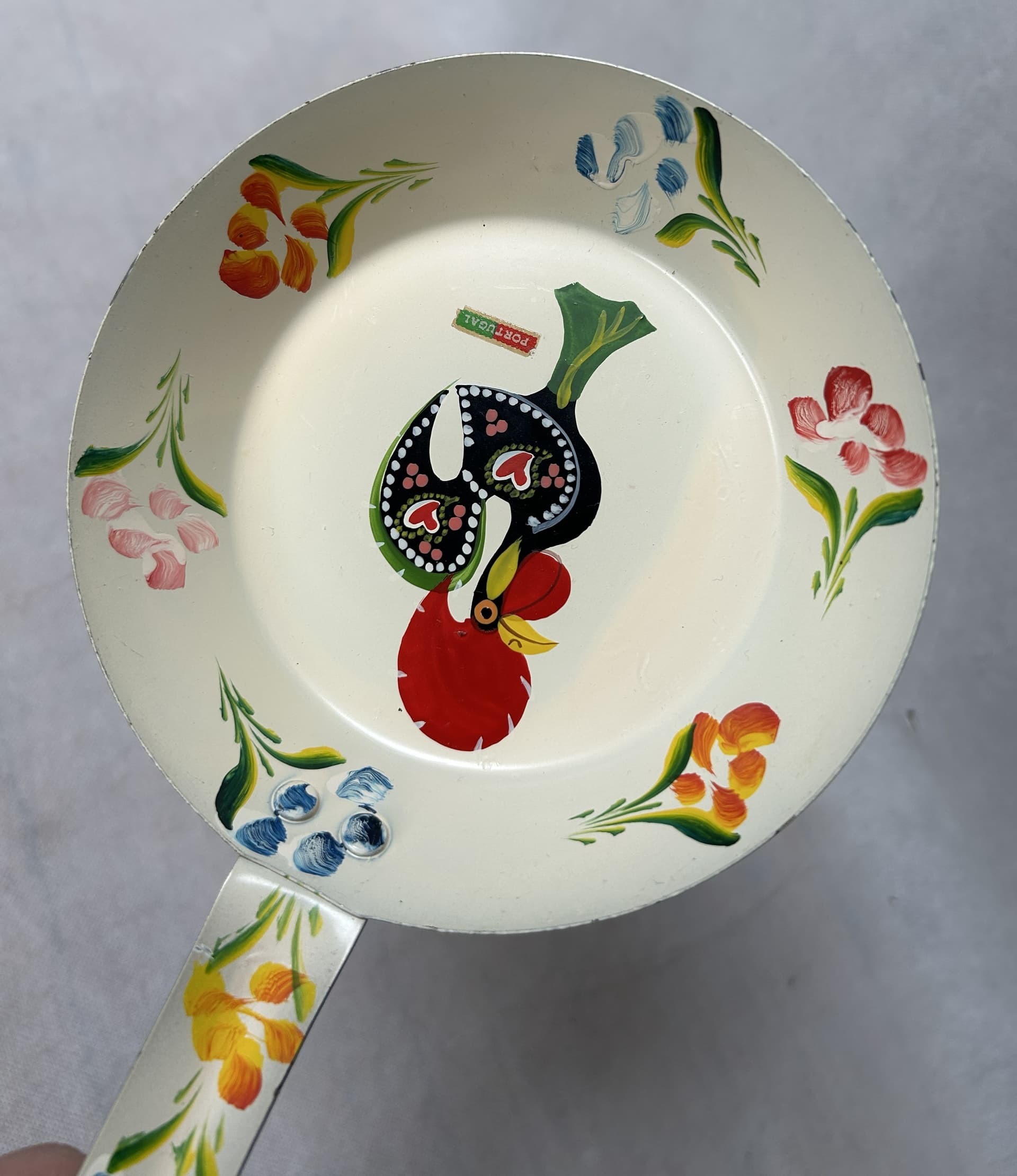 Mini patelnia dekoracyjna Kogut z Barcelos, emalia multikolor, metal, Portugalia - 306445
