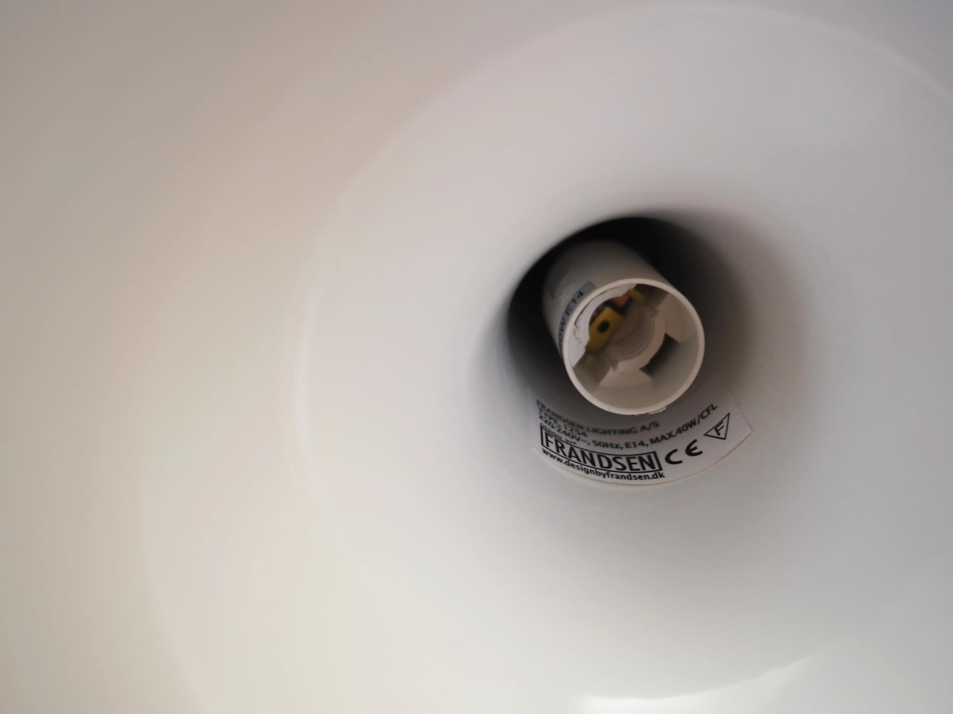 Lampa wisząca, biały metal, Frandsen, Dania, lata 70. - 22422