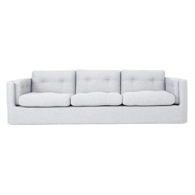 Sofa Bergen, gołębi szary, tkanina, drewno, Polska, lata 90. - WYMIARY