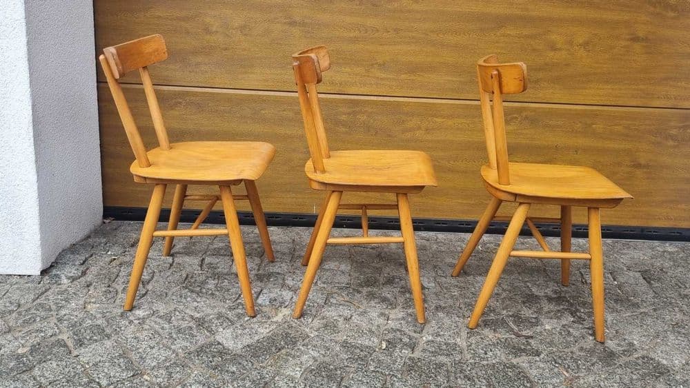 Kitchen chair, brown beech, TON, Czechoslovakia, 1960s. - 306774