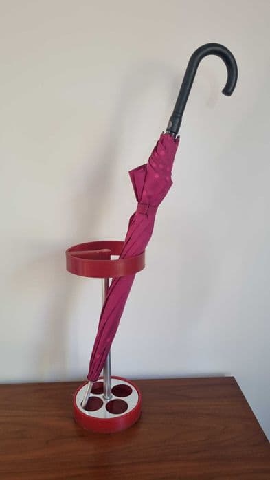 Umbrella Stand Space Age, red white, plastic metal, Poland, 1970s. - 306752