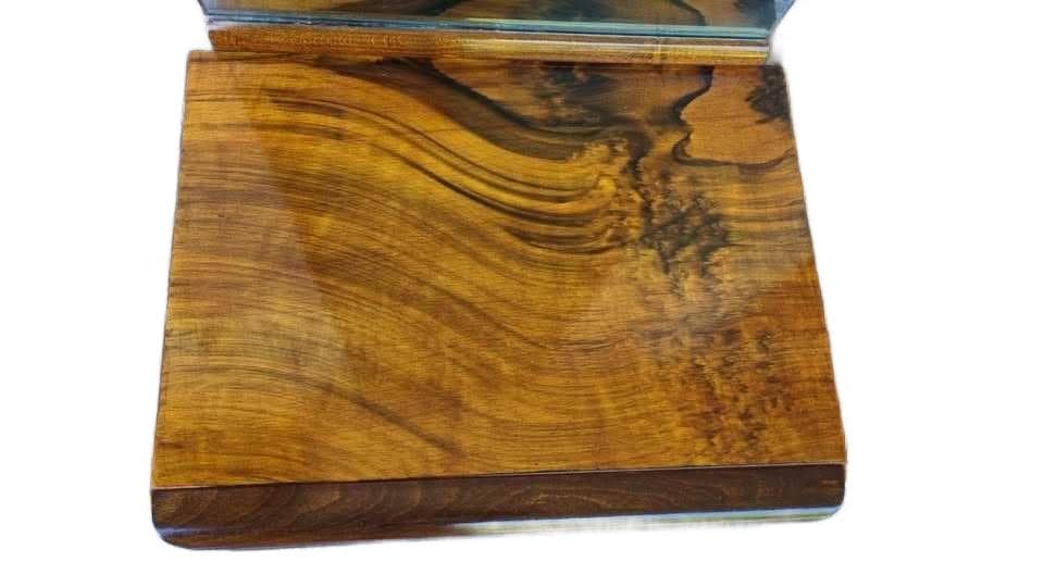 Dressing Table Art Deco, brown wood, glass, Tatra Nabytok, Czechoslovakia, 1940s. - 306712