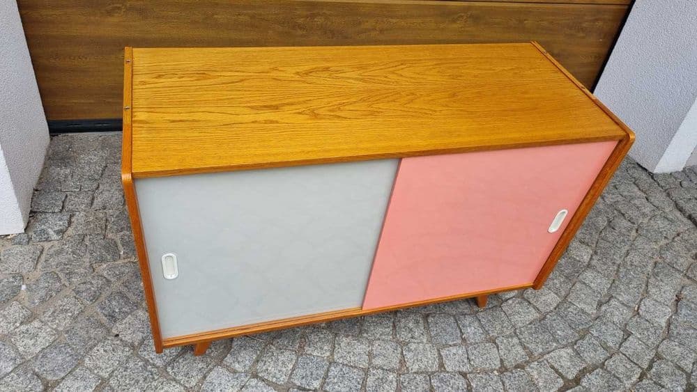 Sideboard U-452, brown oak, by J. Jiroutek, Interier Praha, Czechoslovakia, 1960s. - 306707