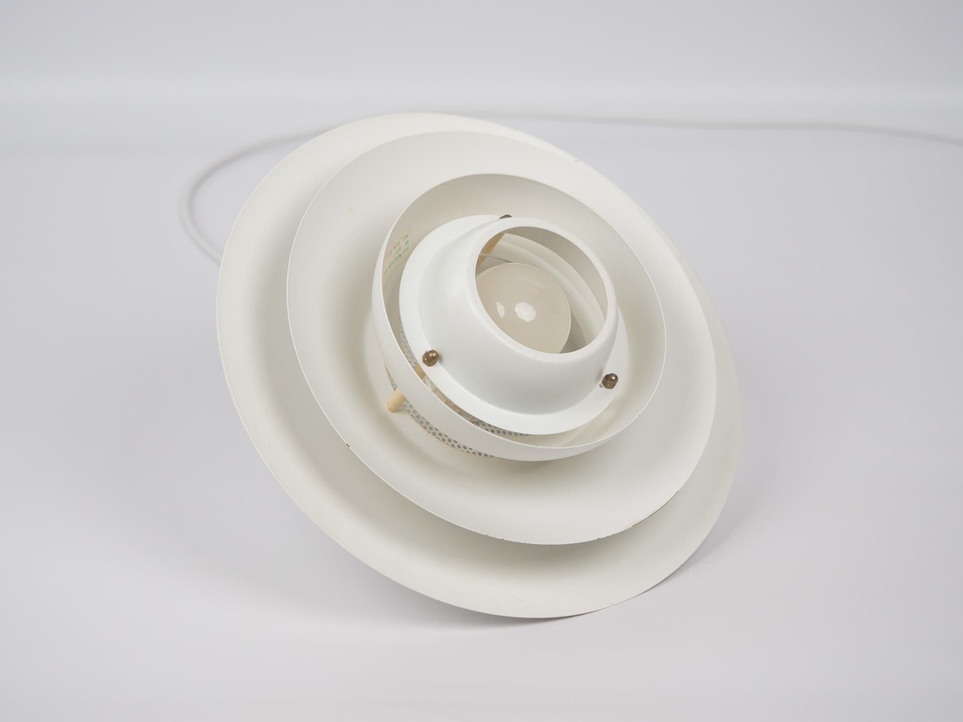 Pendant Lamp Verona, white aluminum, by K. Wiborg, Jeka, Denmark, 1980s. - 306583