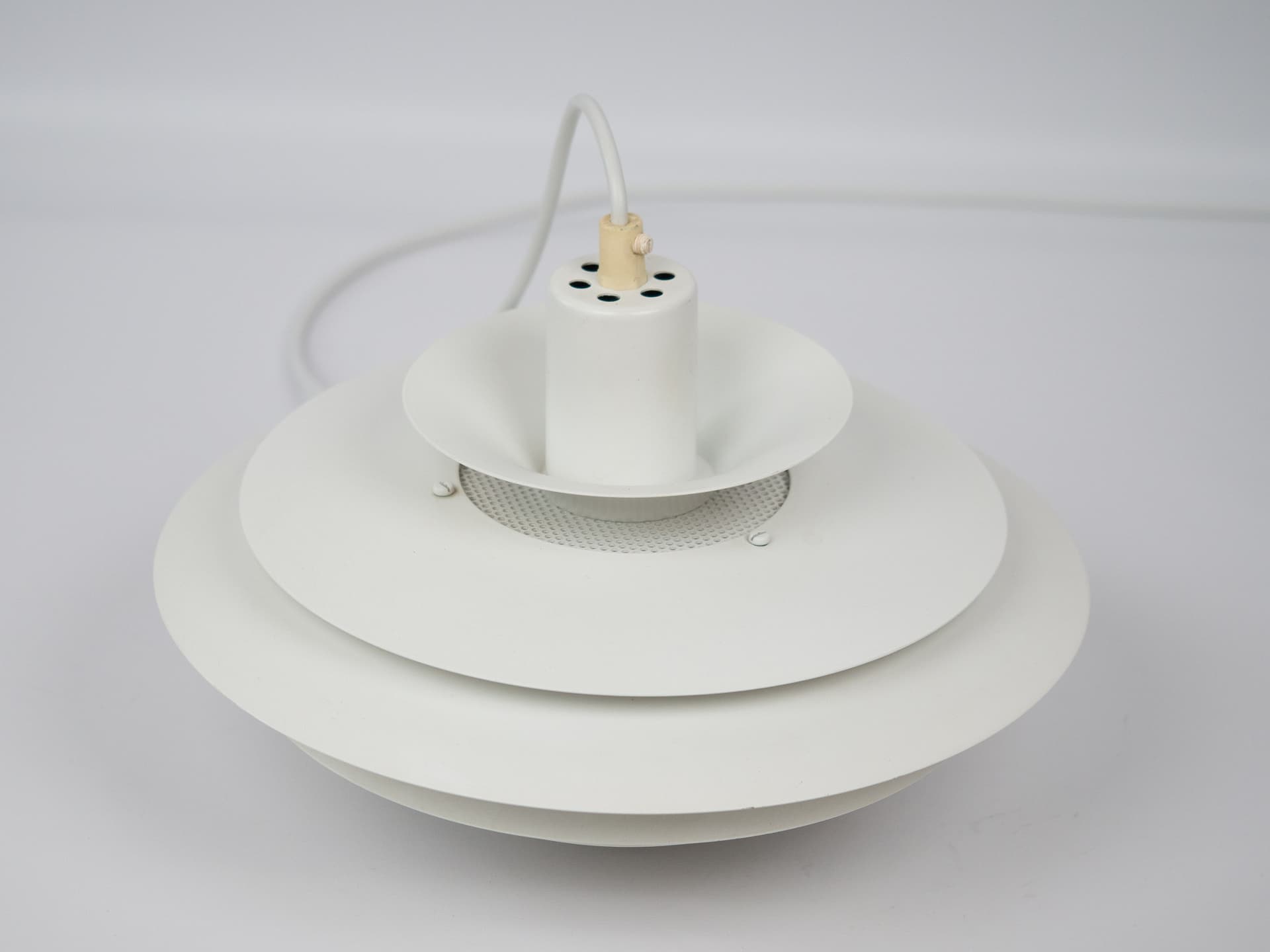 Pendant Lamp Verona, white aluminum, by K. Wiborg, Jeka, Denmark, 1980s. - 306581
