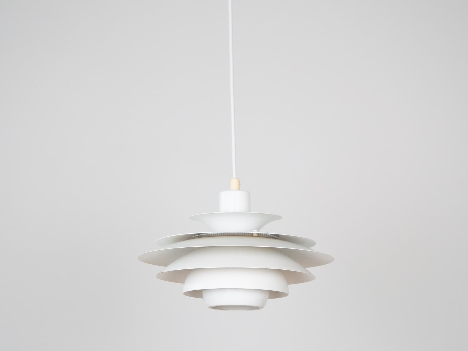 Pendant Lamp Verona, white aluminum, by K. Wiborg, Jeka, Denmark, 1980s. - 306580