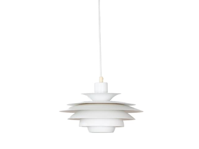 Pendant Lamp Verona, white aluminum, by K. Wiborg, Jeka, Denmark, 1980s. - DIMENSION