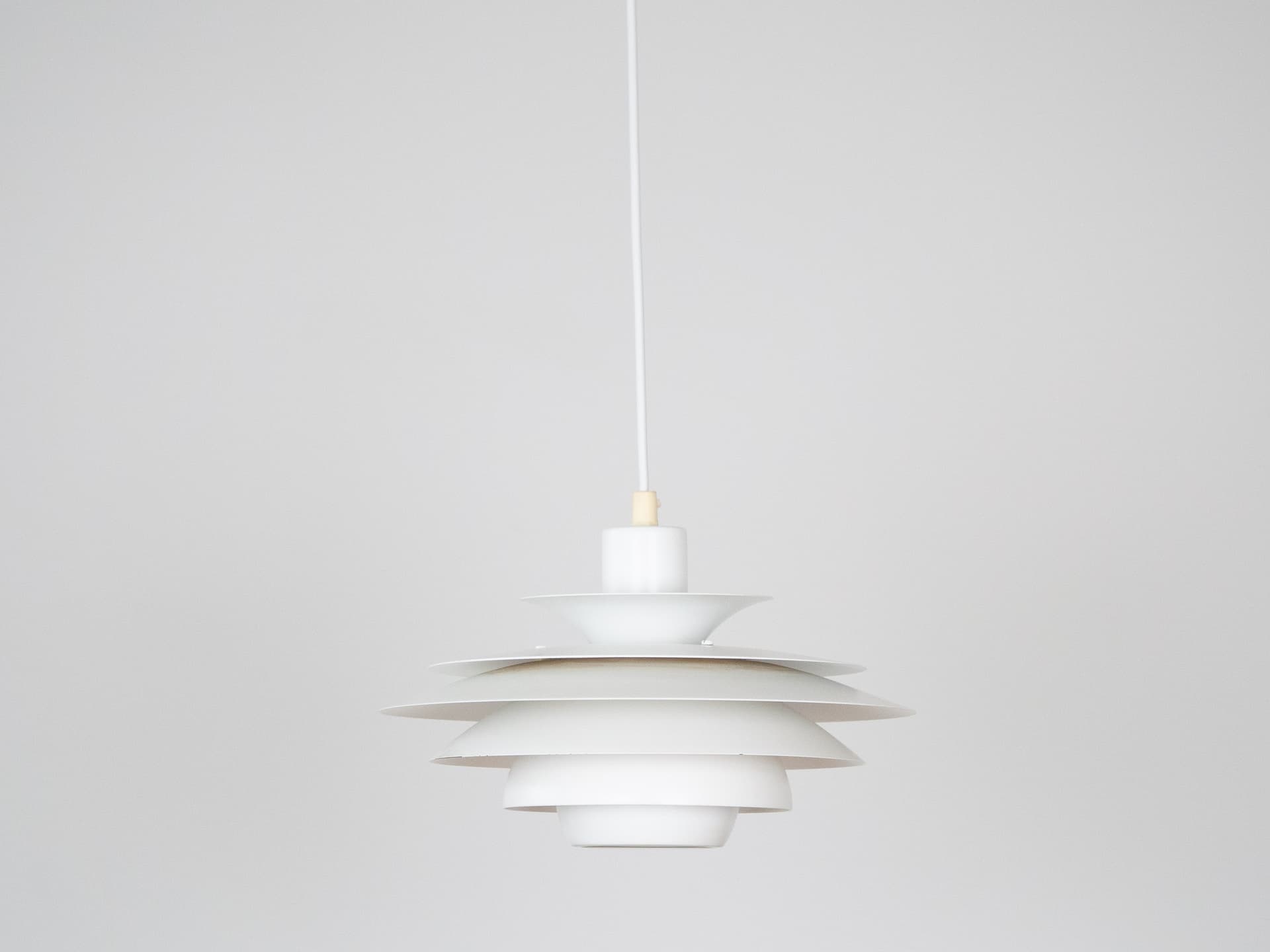 Pendant Lamp Verona, white aluminum, by K. Wiborg, Jeka, Denmark, 1980s. - 306578