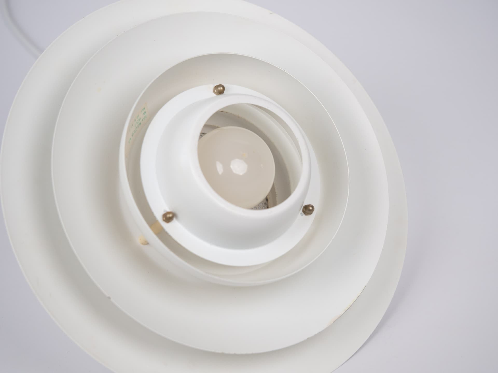 Pendant Lamp Verona, white aluminum, by K. Wiborg, Jeka, Denmark, 1980s. - 306584