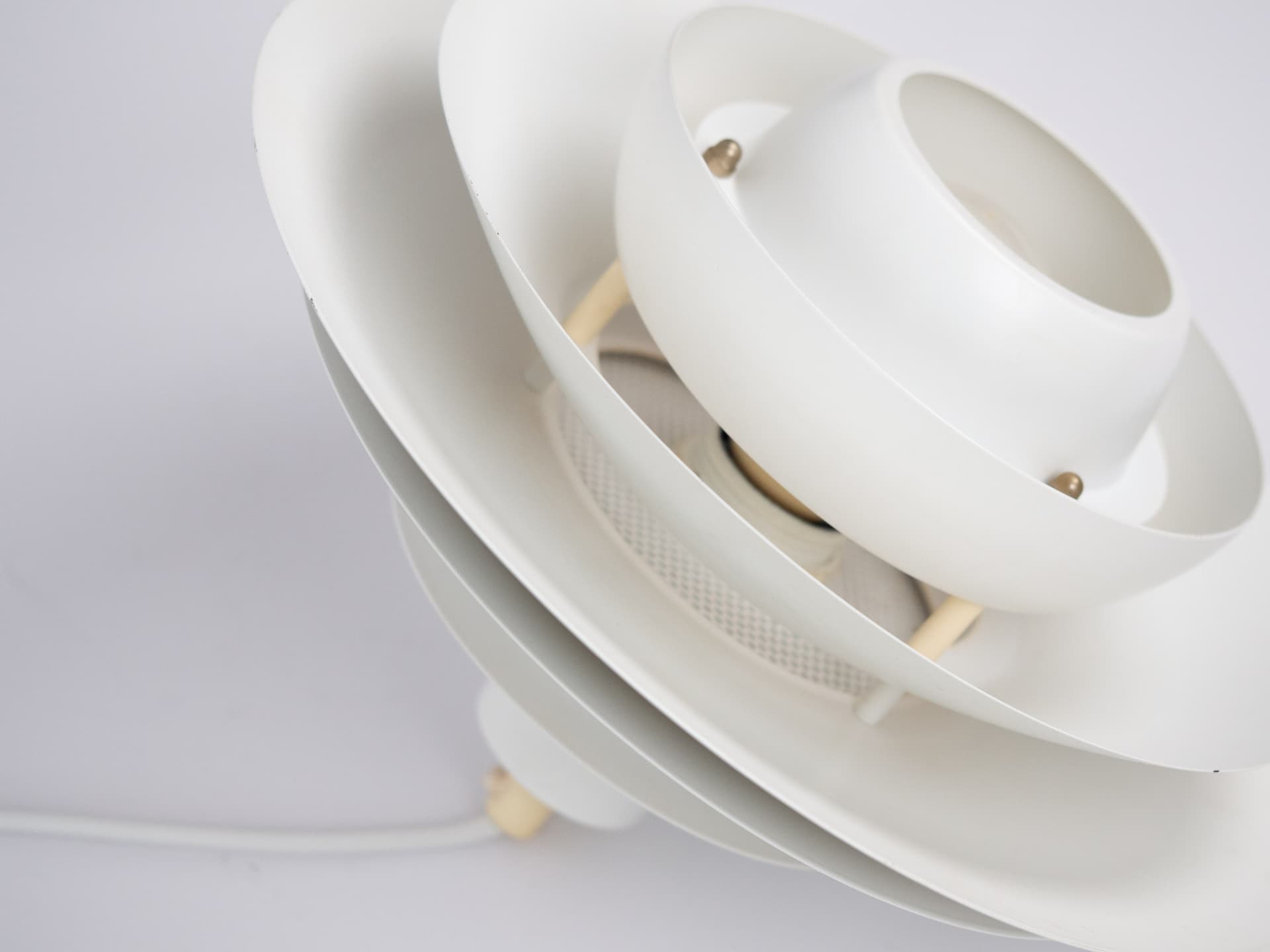 Pendant Lamp Verona, white aluminum, by K. Wiborg, Jeka, Denmark, 1980s. - 306585