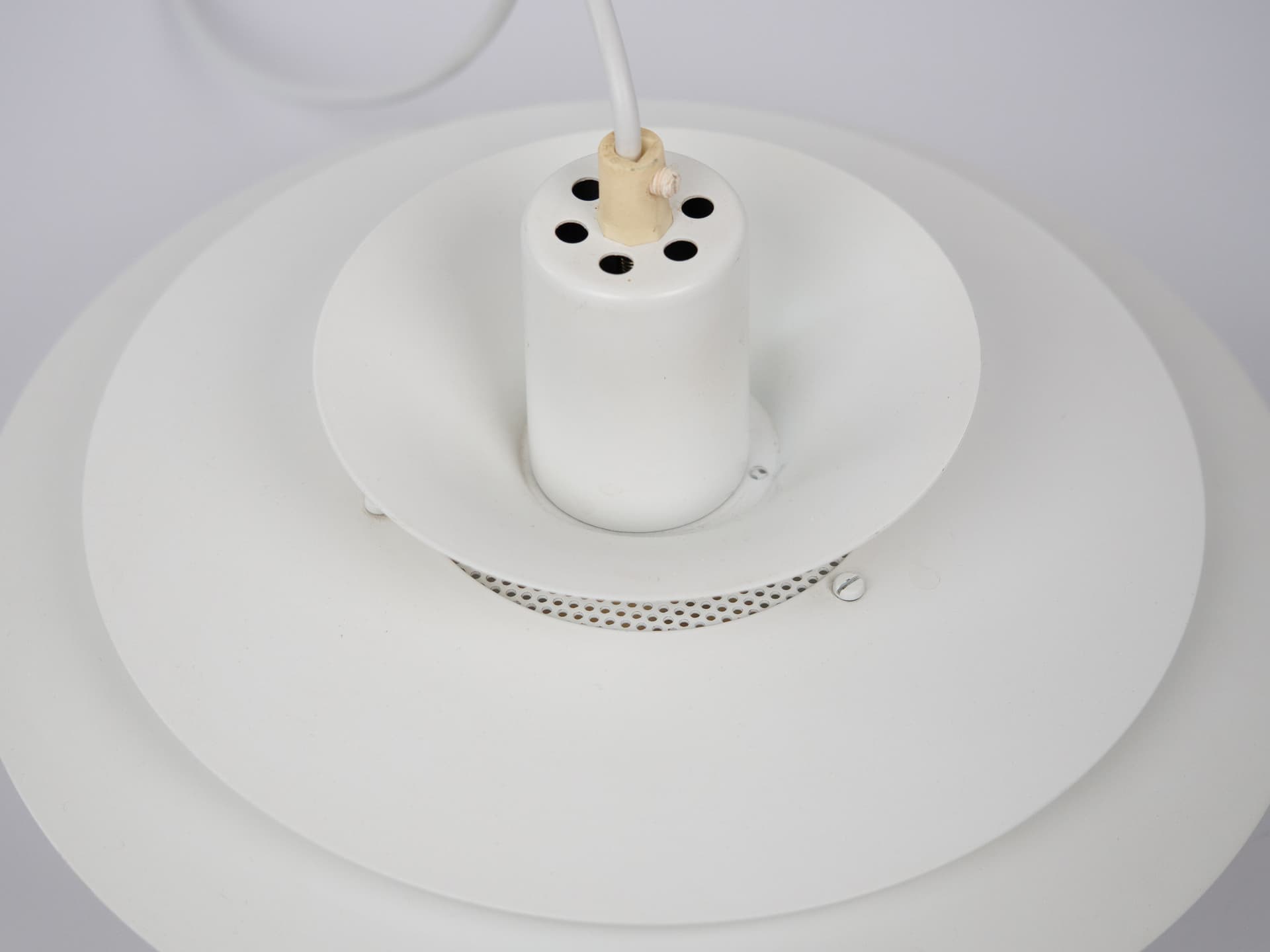 Pendant Lamp Verona, white aluminum, by K. Wiborg, Jeka, Denmark, 1980s. - 306582