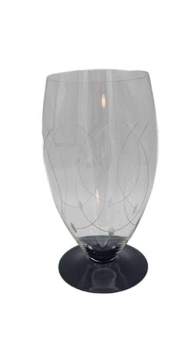 Wazon Art Deco, transparentny, szkło czarne, Polska, lata 30. - WYMIARY