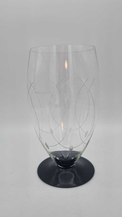 Wazon Art Deco, transparentny, szkło czarne, Polska, lata 30. - 306639