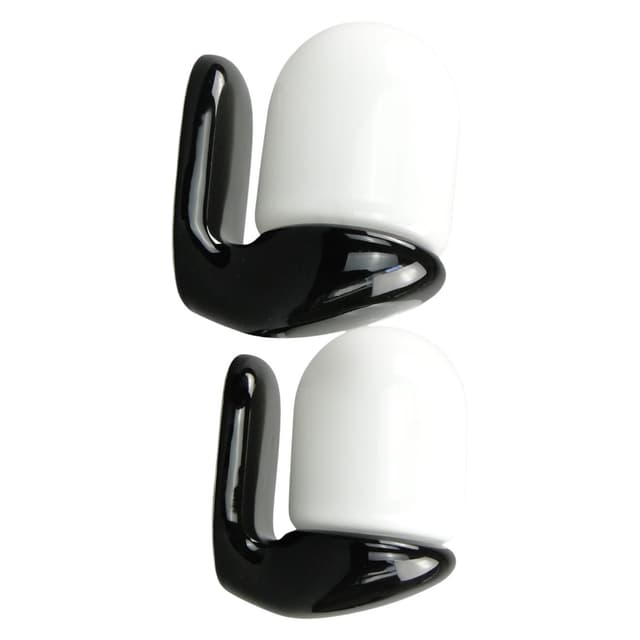 Para kinkietów, ceramika czarna, szkło białe, Polska, lata 70. - WYMIARY