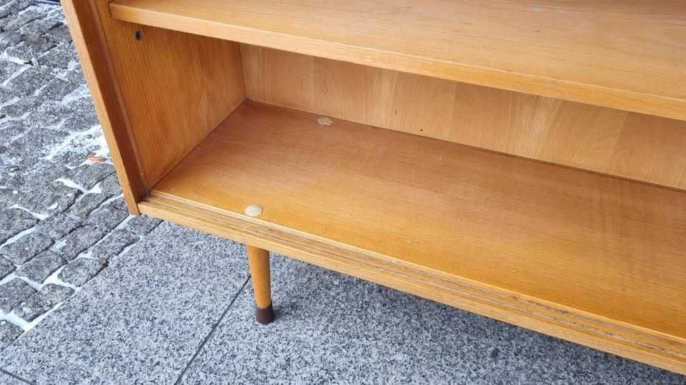 Bookcase, brown, wood, glass, metal, Czechoslovakia, 1960s. - 307070
