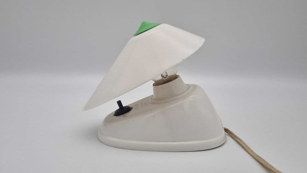 Lampka biurkowa TYP 11641, Bauhaus, bakelit biały zielony, Czechosłowacja, lata 30. - 306975