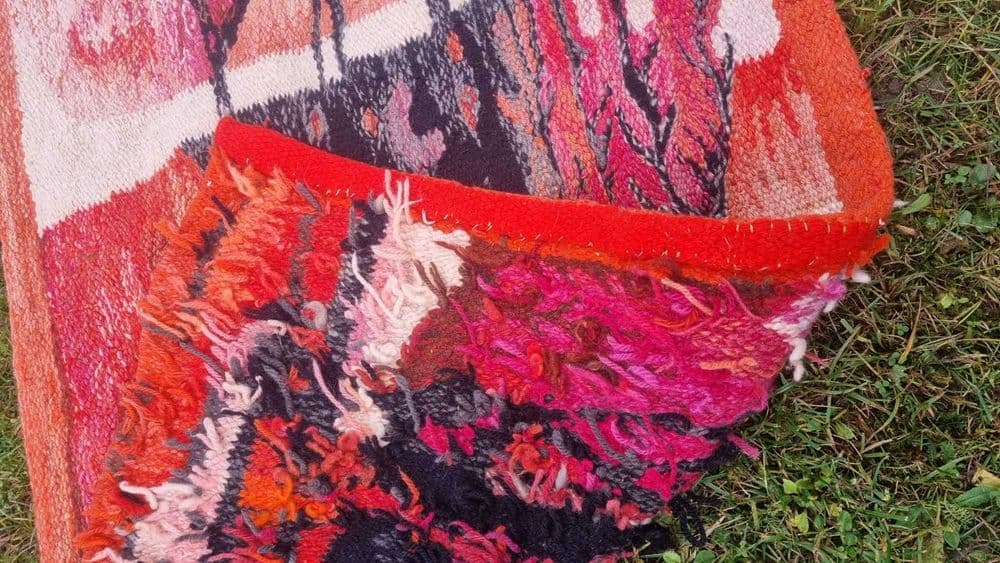 Kilim Design PRL, 67x150 cm, multicolor wool, Poland, 1960s. - 306971
