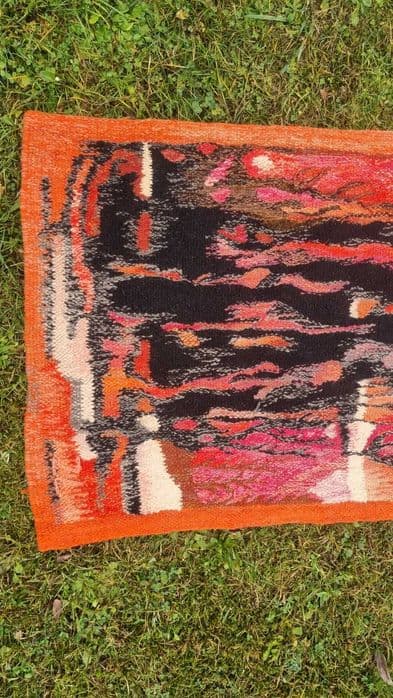 Kilim Design PRL, 67x150 cm, multicolor wool, Poland, 1960s. - 306972