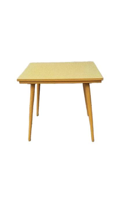 Rotating side table, yellow, wood, Czechoslovakia, 1960s.