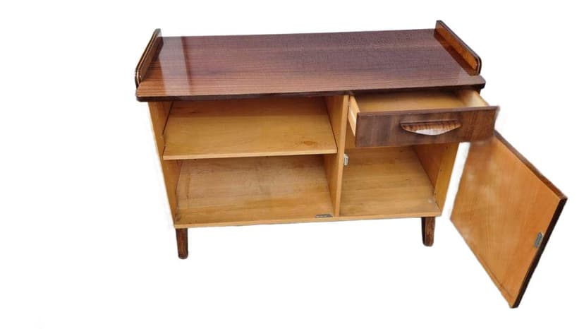 Sideboard, Tatra Nabytok, brown veneer, by F. Jirak, Czechoslovakia, 1960s.