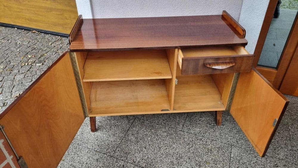 Sideboard, Tatra Nabytok, brown veneer, by F. Jirak, Czechoslovakia, 1960s. - 306948