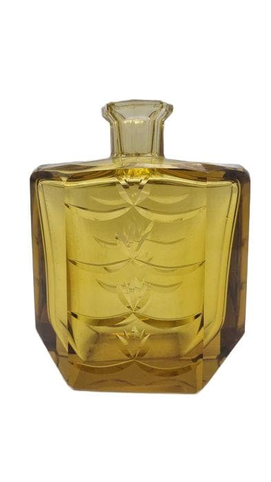 Karafka Art Deco, żółty transparentny, kryształ, lata 20. - WYMIARY
