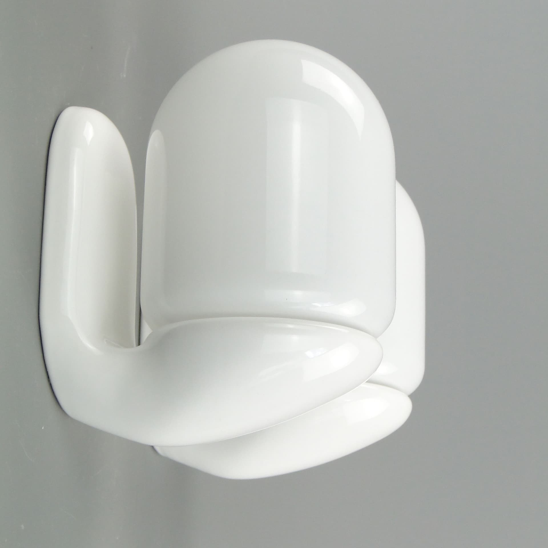 Para kinkietów modernistycznych, ceramika biała, szkło białe, Polska, lata 70. - 2432